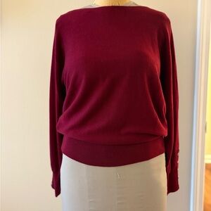 Chico's Rich Burgundy Crew Neck Sweater